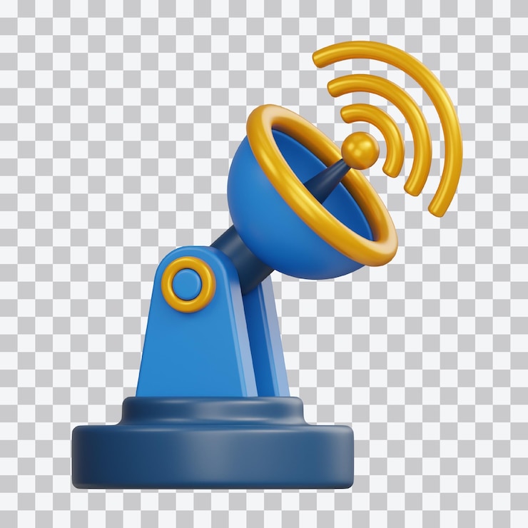 PSD illustration en 3d de l'antenne satellite