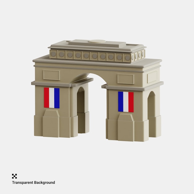 Illustration en 3D de l'arc de triomphe à Paris