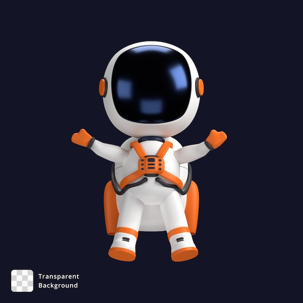 PSD illustration 3d d'un astronaute à bras ouverts