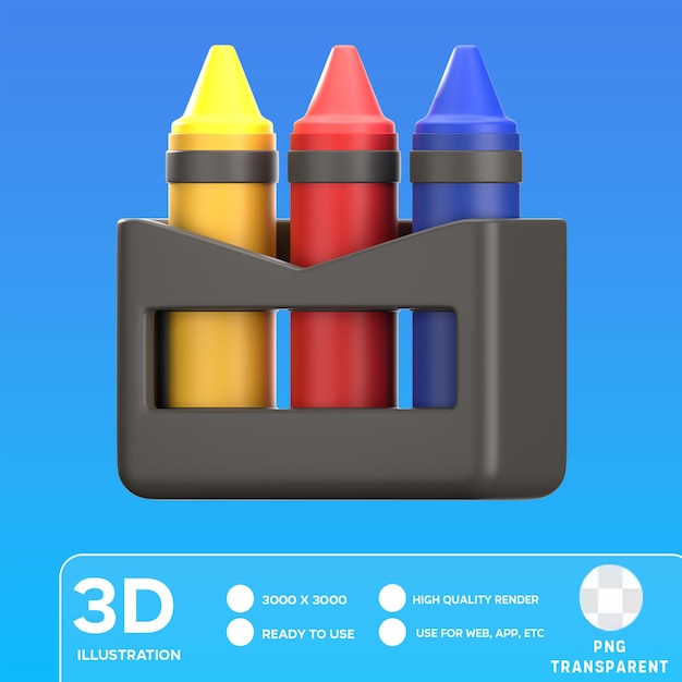 Illustration 3d Au Crayon Psd