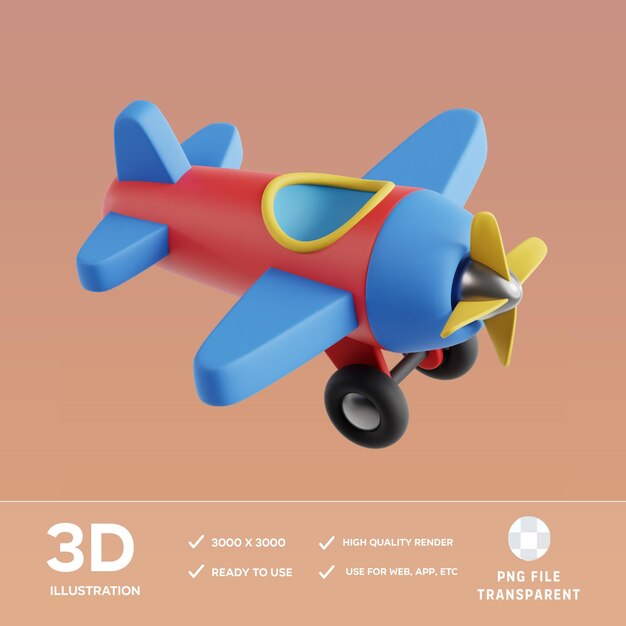 Illustration 3D de l'avion PSD
