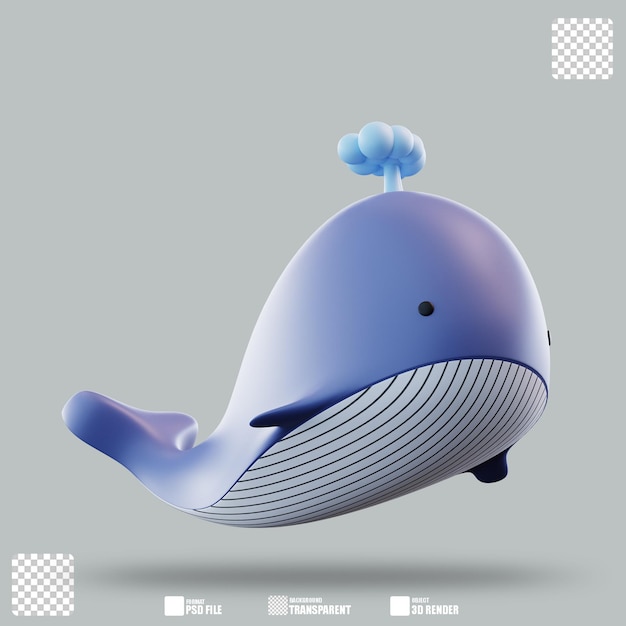 Illustration en 3D de la baleine 3
