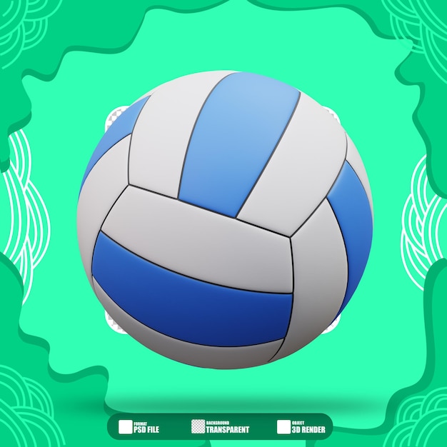 PSD illustration 3d d'une balle de volleyball 2