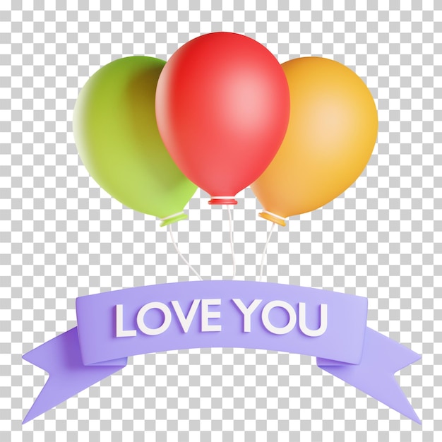 Illustration 3d De Ballons De La Saint-valentin