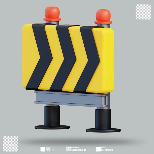 PSD illustration 3d barrage routier 2