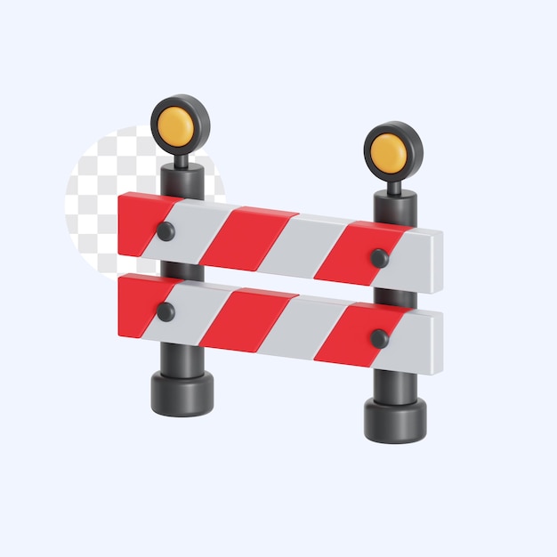 Illustration 3D d'une barrière routière