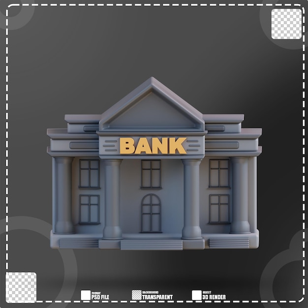 Illustration 3d D'un Bâtiment De Banque 2