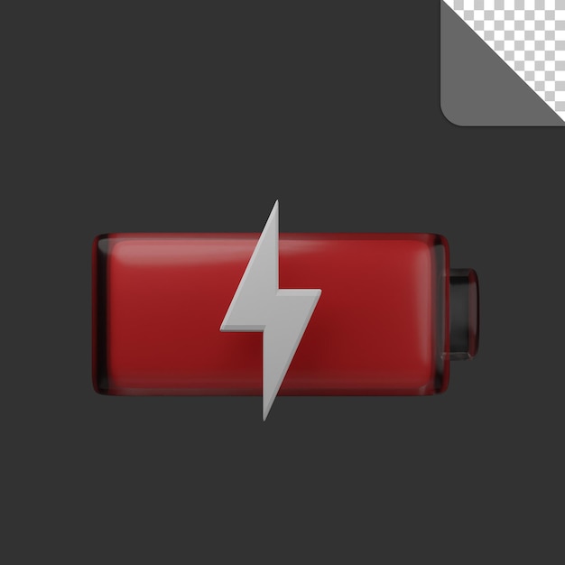 PSD illustration 3d de batterie faible