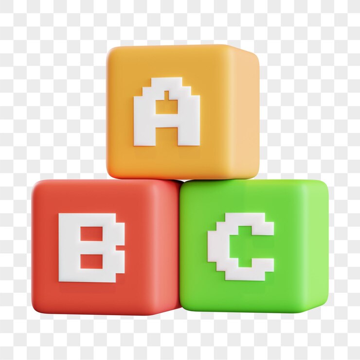 PSD illustration 3d des blocs d'éducation