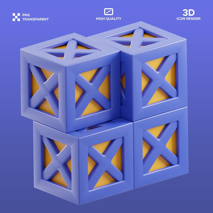 PSD illustration 3d de la boîte psd