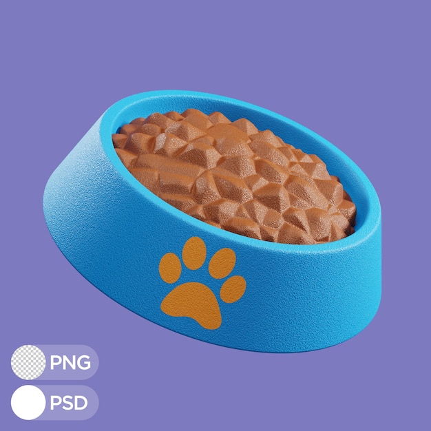 PSD illustration 3d bol alimentaire chien