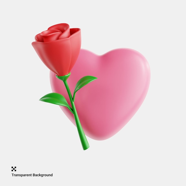 Illustration 3D d'un bouquet d'amour et de roses