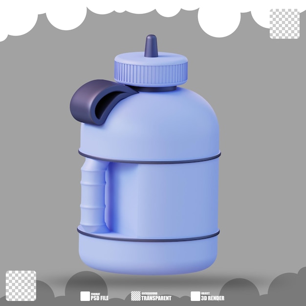 PSD illustration 3d de la bouteille de boisson de gym 3