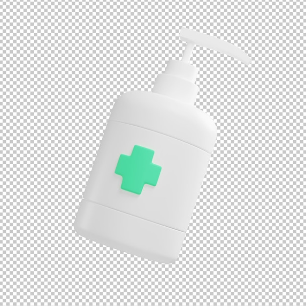 PSD illustration 3d de bouteille de savon liquide