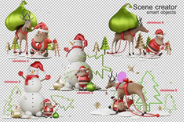 Illustration 3d Un Cadeau Du Père Noël Le Jour De Noël