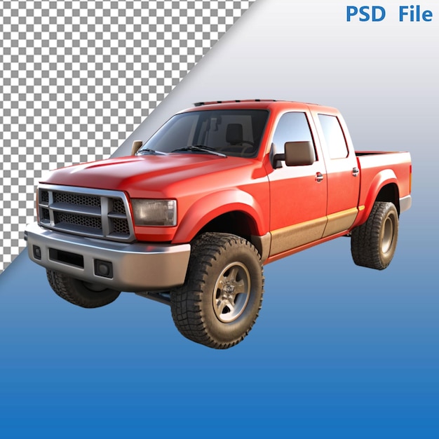 PSD illustration 3d d'une camionnette moderne de taille moyenne