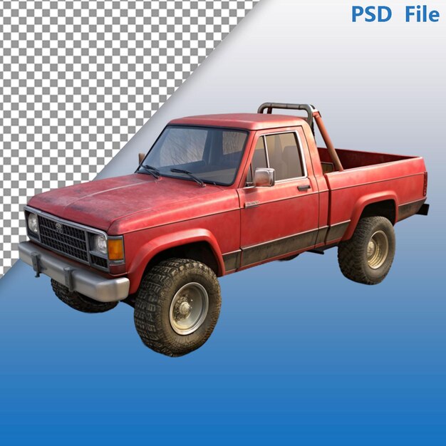 PSD illustration 3d d'une camionnette moderne de taille moyenne