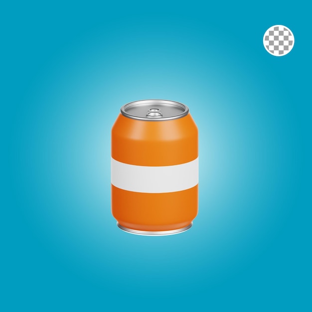 PSD illustration 3d de canette de soda