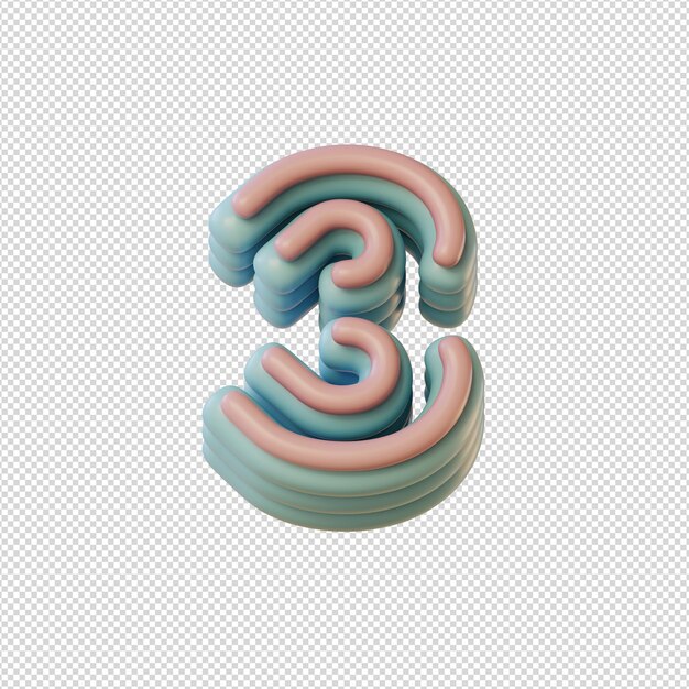 PSD illustration 3d de caractères alphabets dans un style disco