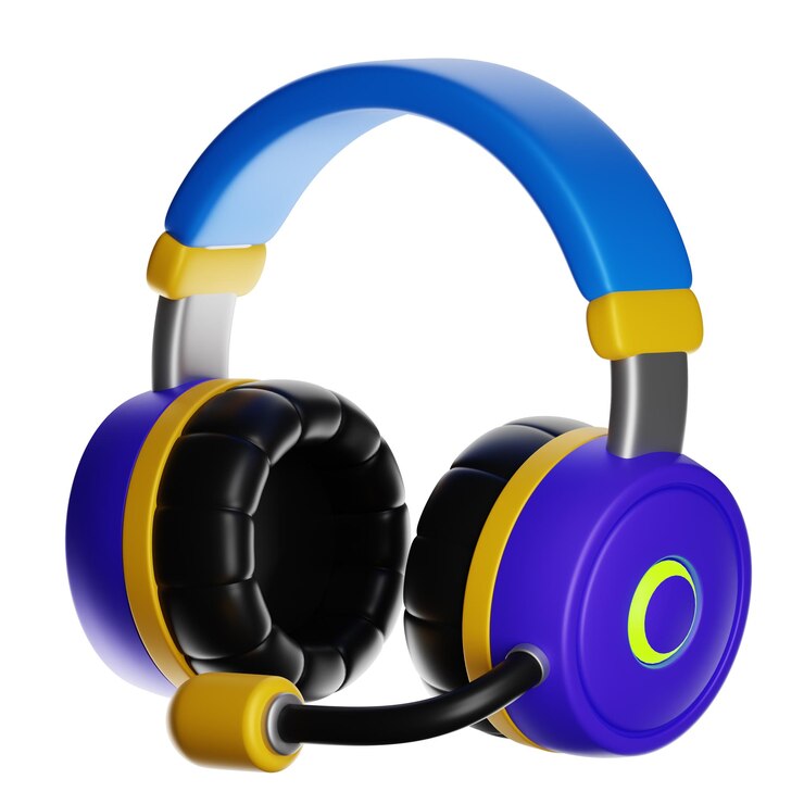 PSD illustration 3d d'un casque de jeu