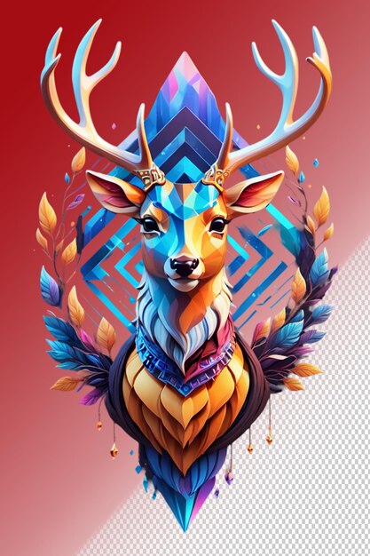 PSD illustration 3d de cerf isolé sur un fond transparent