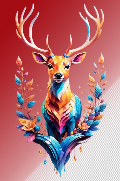 PSD illustration 3d de cerf isolé sur un fond transparent