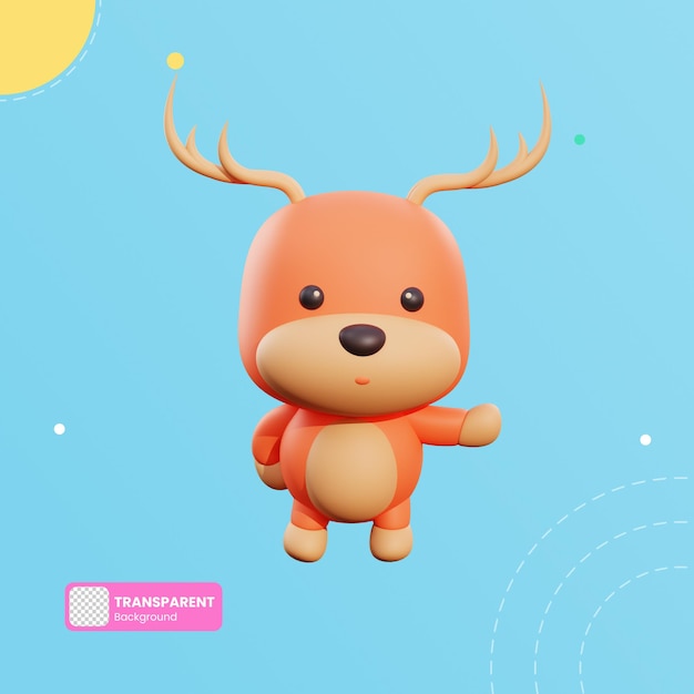 Illustration 3d de cerf mignon