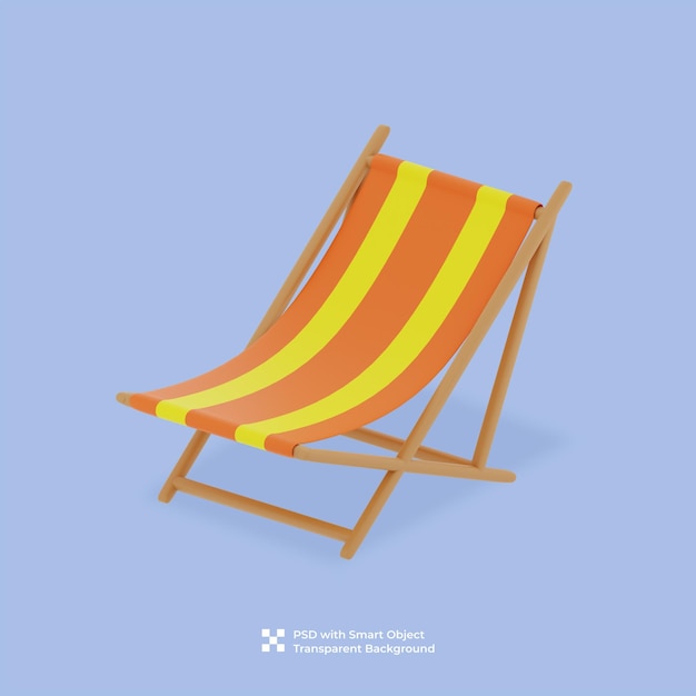 PSD illustration 3d d'une chaise banc