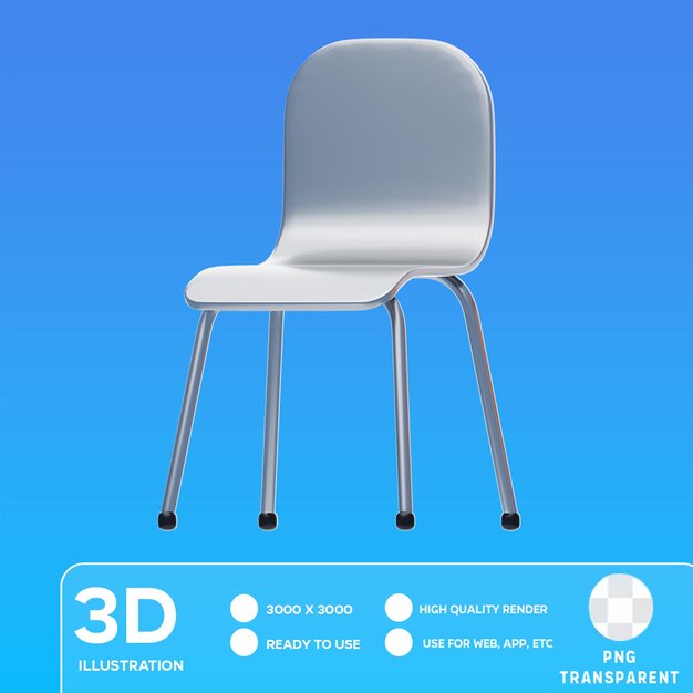 PSD illustration 3d de la chaise du psd