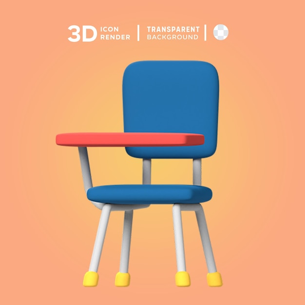 Illustration 3d De La Chaise D'étude Du Psd