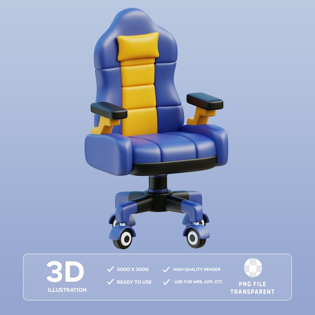 Illustration 3D de la chaise de jeu PSD