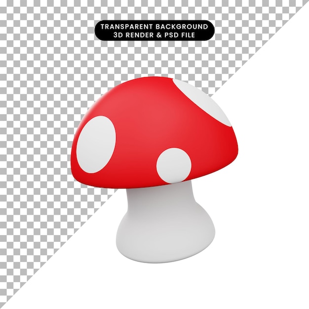 PSD illustration 3d de champignon simple