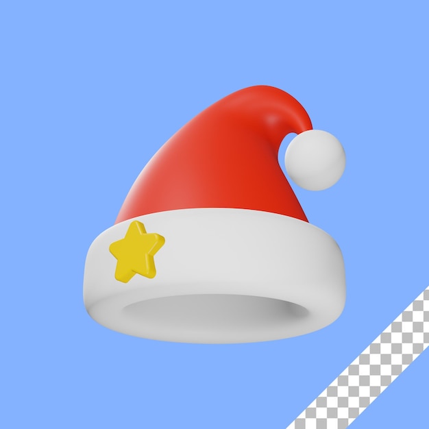 Illustration 3d De Chapeau De Père Noël De Noël Avec Fond Transparent