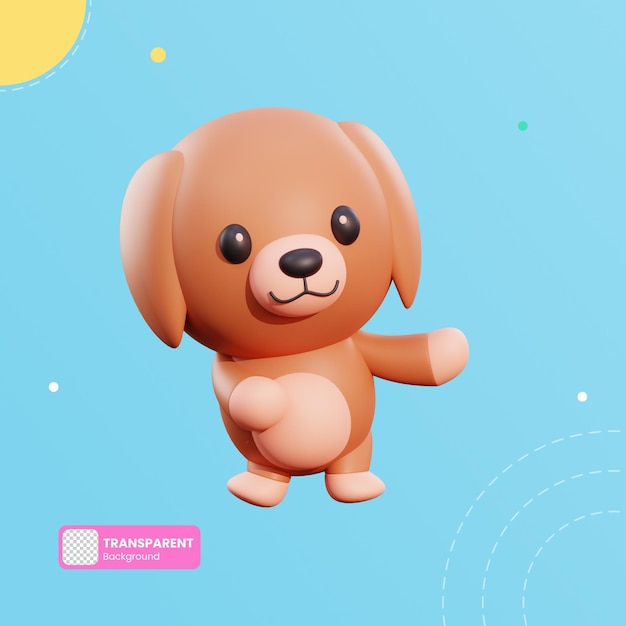 Illustration 3d de chien mignon