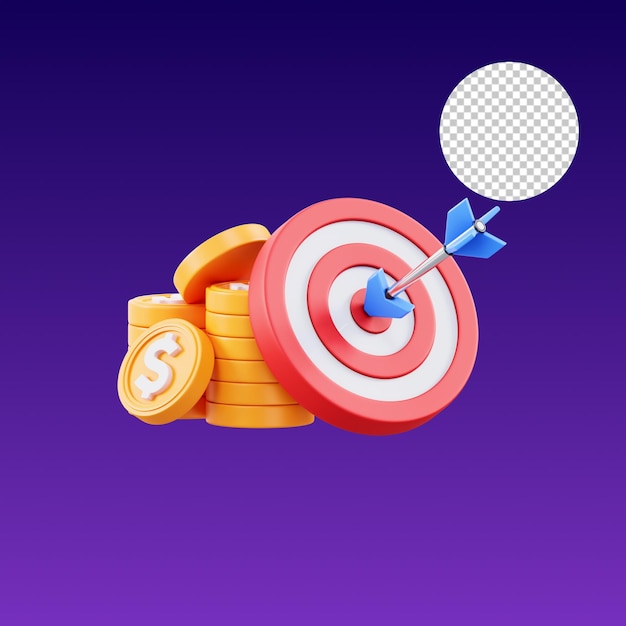 illustration 3d de la cible financière