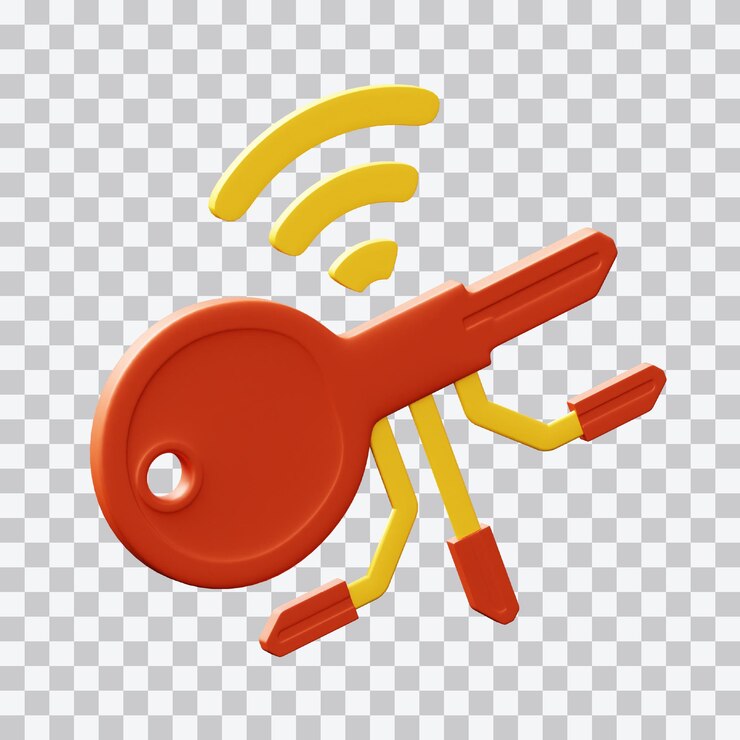 PSD illustration 3d de la clé intelligente
