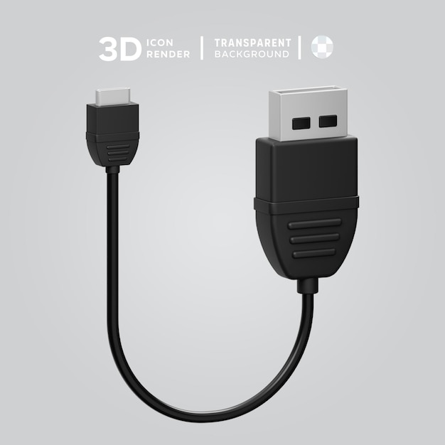 PSD illustration 3d de la clé usb psd