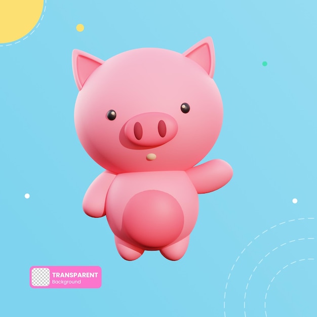 Illustration 3d de cochon mignon