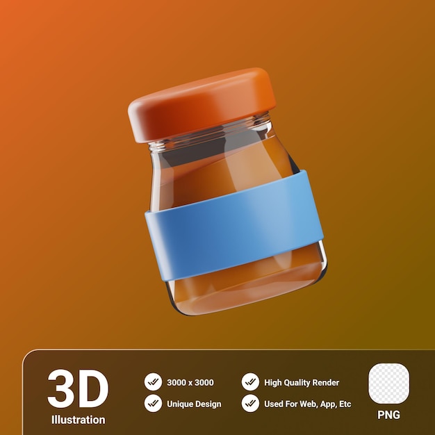 Illustration 3d De Confiture De Petit Déjeuner