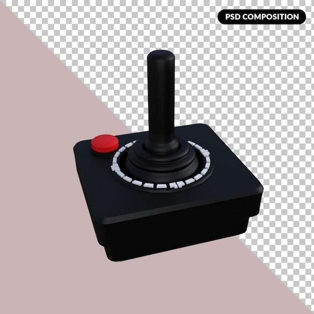 PSD illustration 3d de consoles de jeux de différentes générations