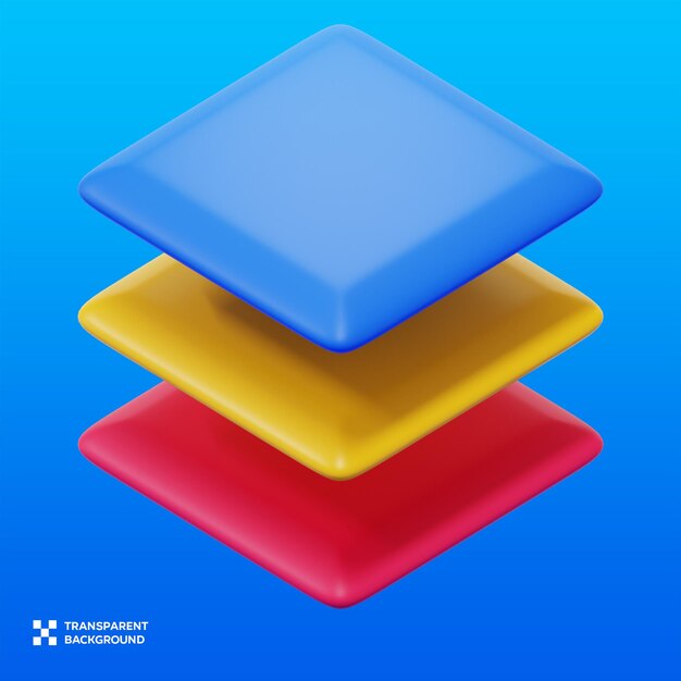 Illustration 3D de la couche PSD