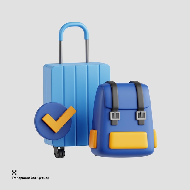 Illustration 3D de la couverture d'assurance voyage