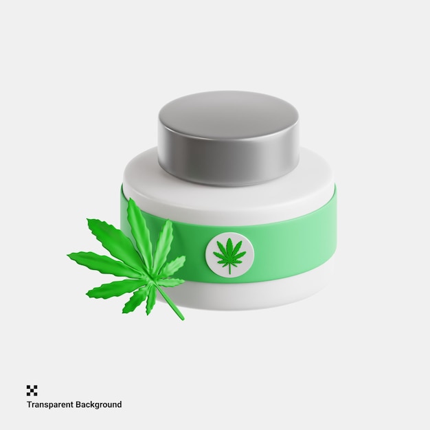 Illustration 3d D'une Crème De Cannabis De Luxe Enrichie D'extraits De Plantes