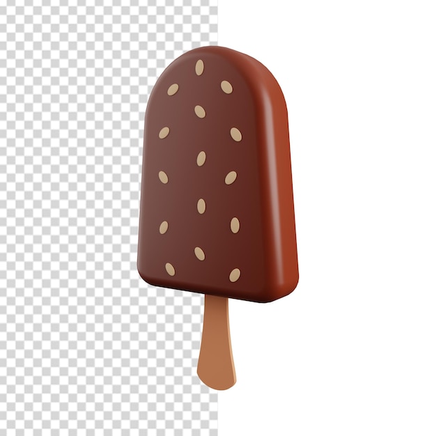 Illustration 3d de crème glacée au chocolat isolée sur blanc Illustration de crème glacée
