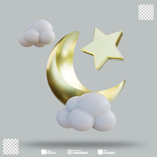 PSD illustration 3d croissant de lune 2