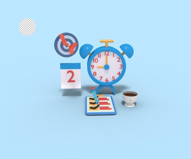 Illustration 3d De La Date Limite De L'objectif Commercial