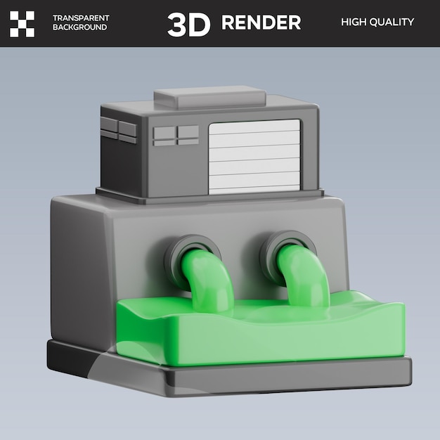 Illustration 3D des déchets industriels du PSD