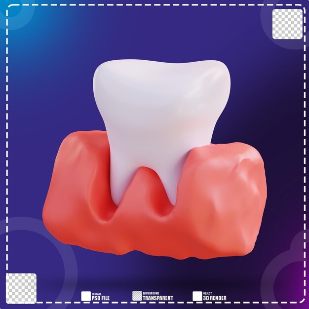 PSD illustration 3d des dents et des gencives 5