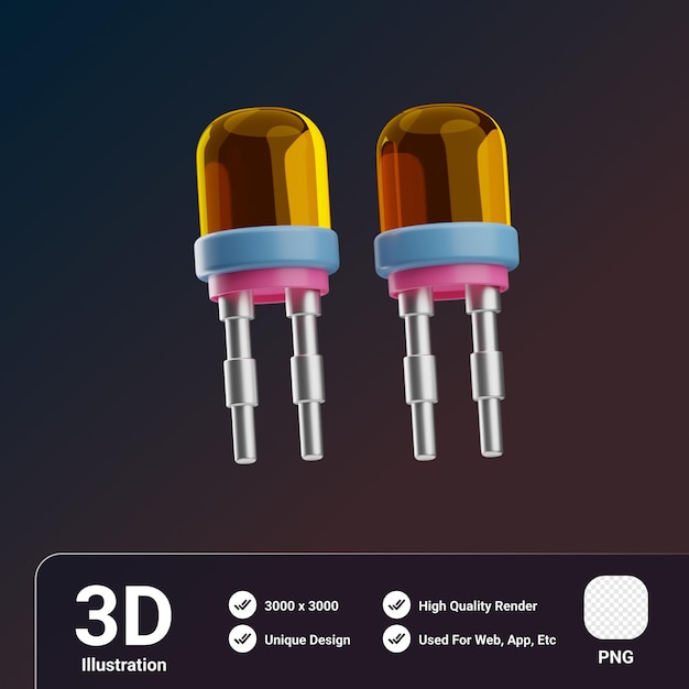 PSD illustration 3d de la diode d'objet des outils de réparation