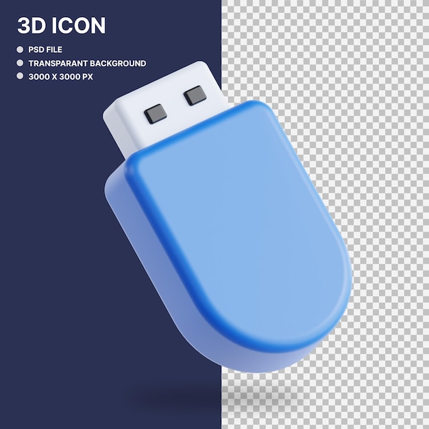 PSD illustration en 3d sur disque flash